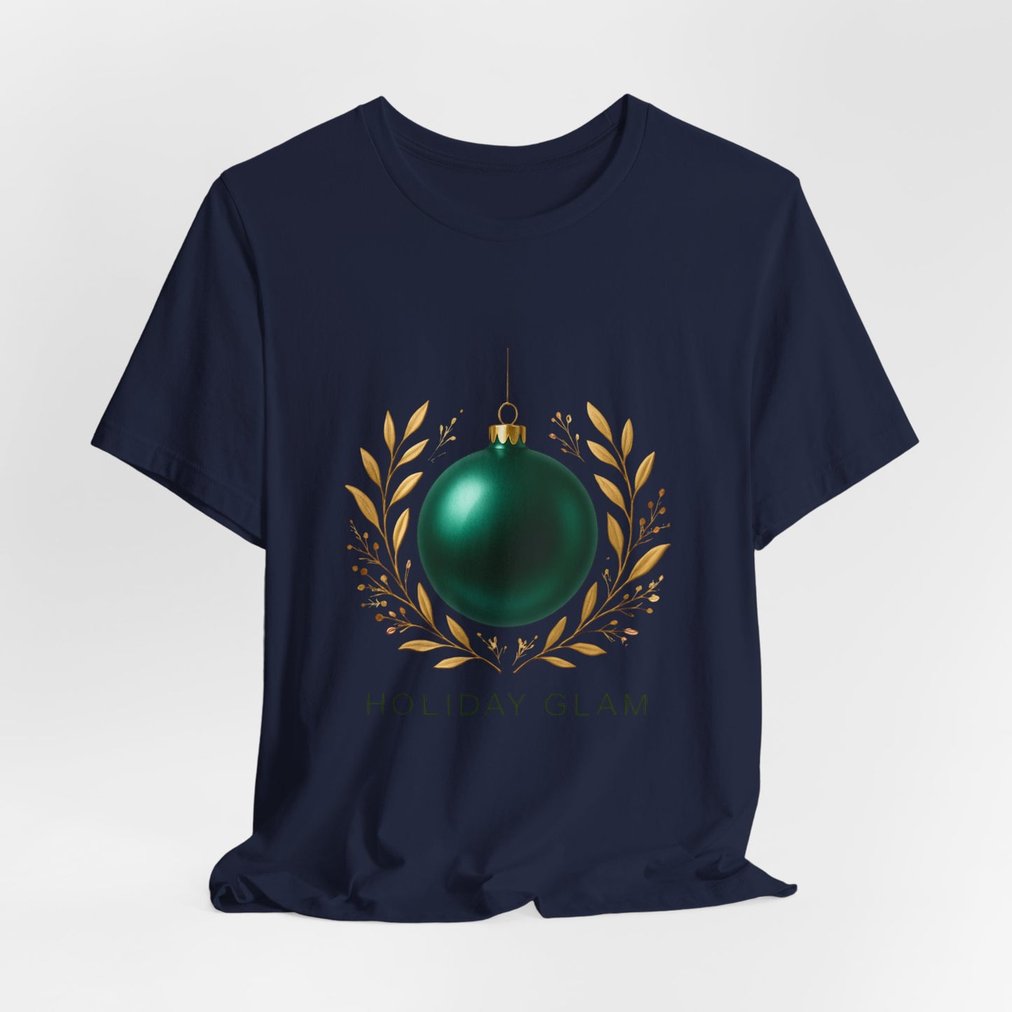 Holiday Glam T‑Shirt — Green Ornament Christmas Tee