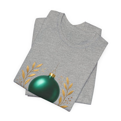 Holiday Glam T‑Shirt — Green Ornament Christmas Tee