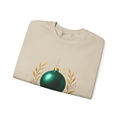 Holiday Glam Sweatshirt — Green Ornament Christmas Crewneck