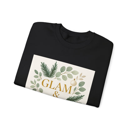 Glam & Grounded Crewneck Sweatshirt — Botanical Gold Lettering Cozy Pullover