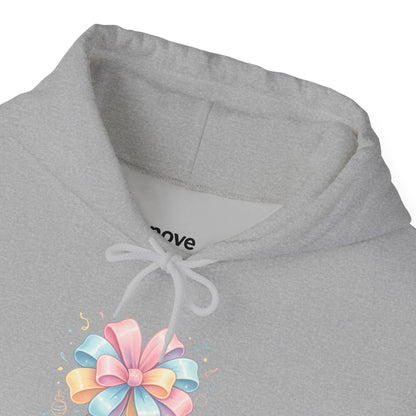 Hoodie — 'Wrap Me in Joy' Pastel Ribbon Holiday Hoodie