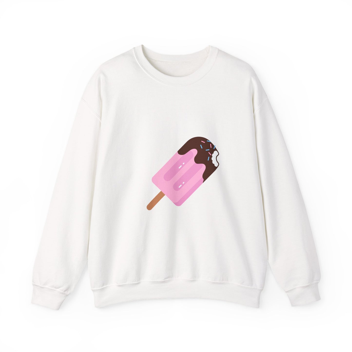 Pink Ice Cream Popsicle Sweatshirt — Cute Dessert Graphic Crewneck