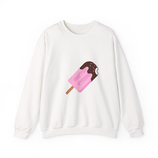 Pink Ice Cream Popsicle Sweatshirt — Cute Dessert Graphic Crewneck