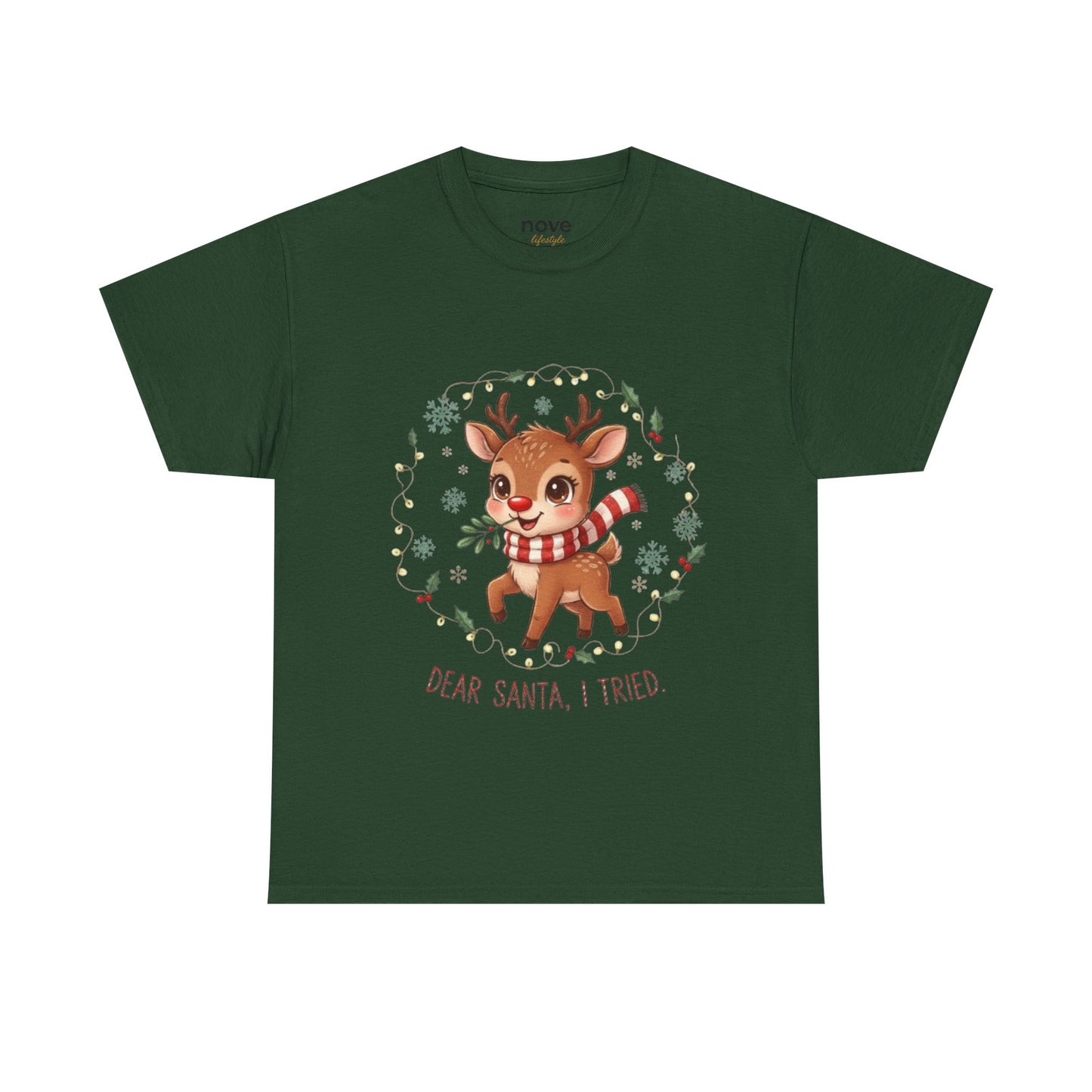 Reindeer 'Dear Santa, I Tried' Christmas T-Shirt