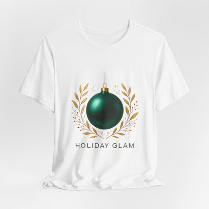 Holiday Glam T‑Shirt — Green Ornament Christmas Tee