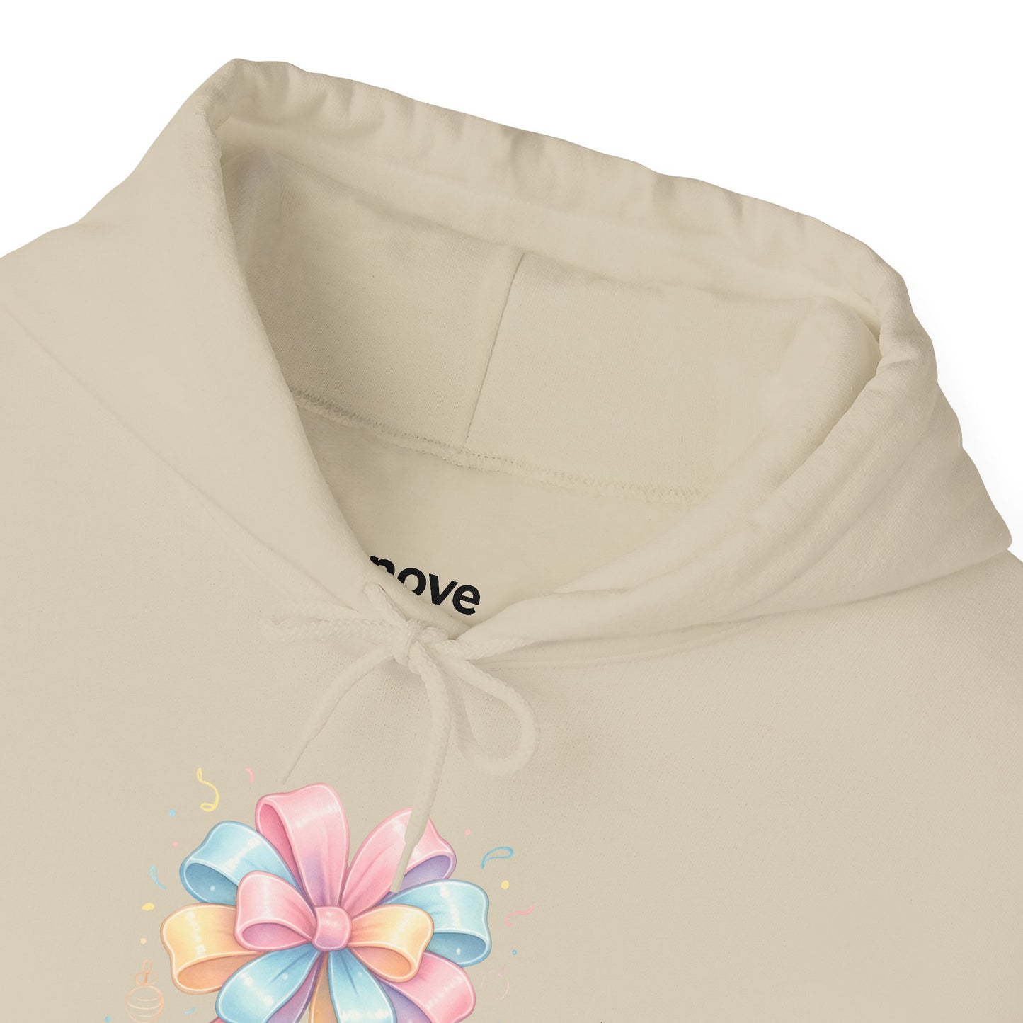 Hoodie — 'Wrap Me in Joy' Pastel Ribbon Holiday Hoodie