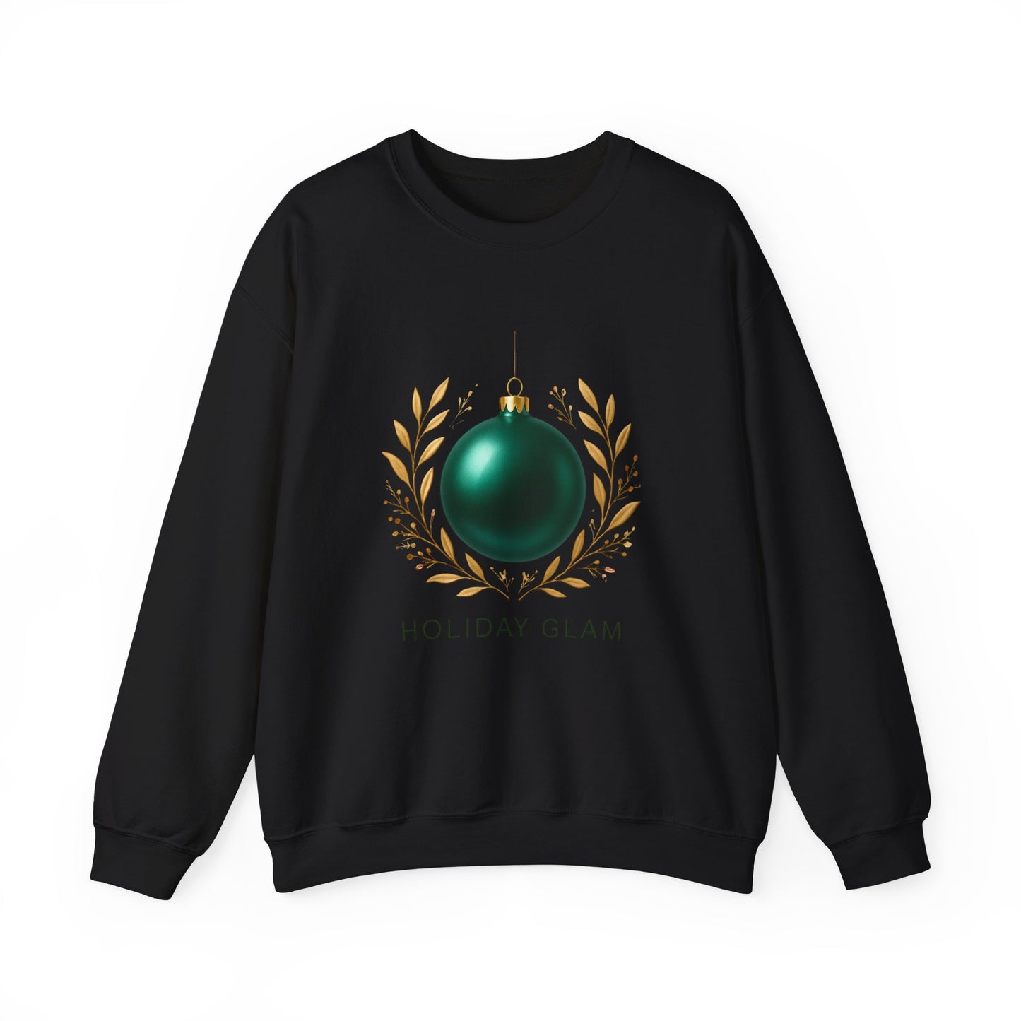 Holiday Glam Sweatshirt — Green Ornament Christmas Crewneck