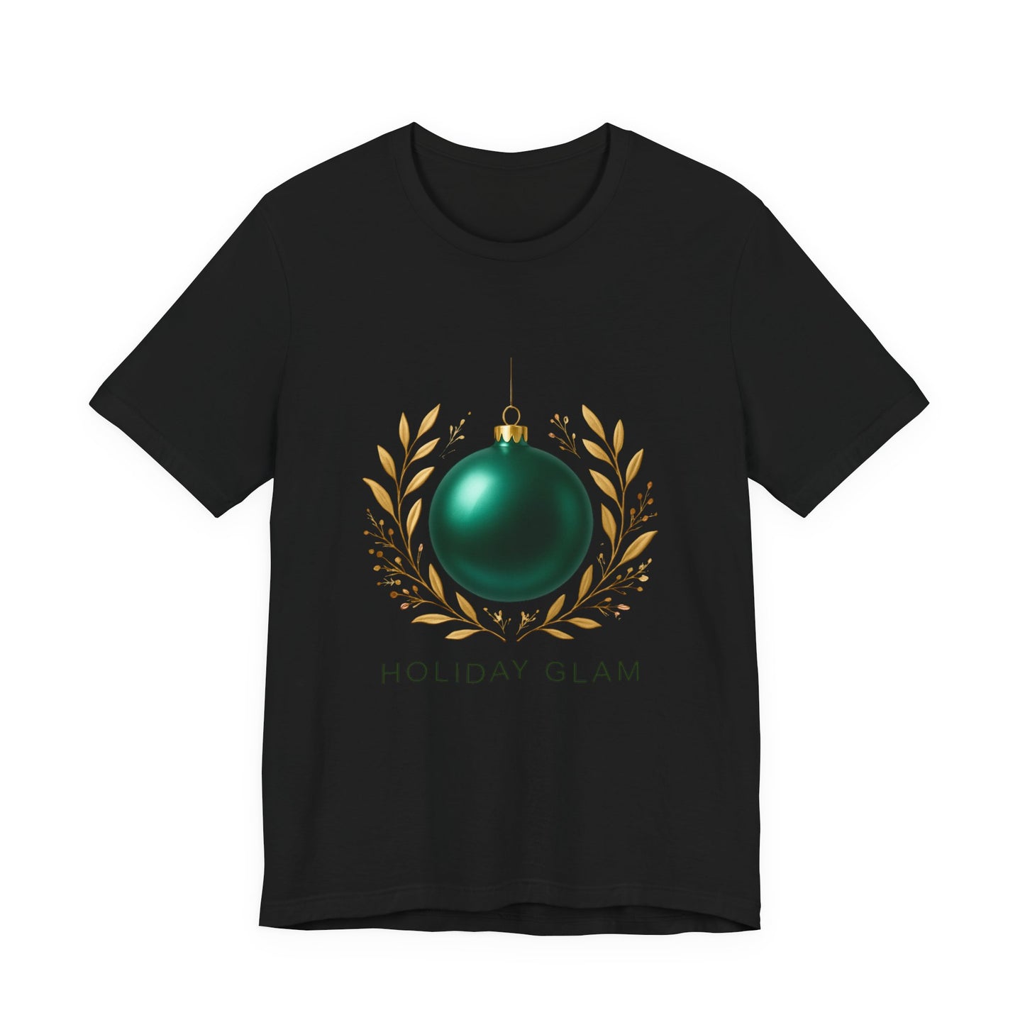 Holiday Glam T‑Shirt — Green Ornament Christmas Tee