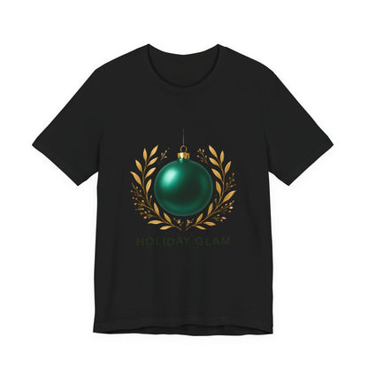 Holiday Glam T‑Shirt — Green Ornament Christmas Tee
