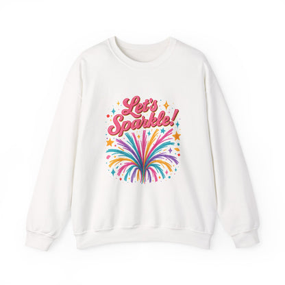 Crewneck Sweatshirt — "Let’s Sparkle!" Colorful Firework Graphic