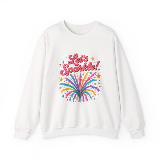 Crewneck Sweatshirt — "Let’s Sparkle!" Colorful Firework Graphic