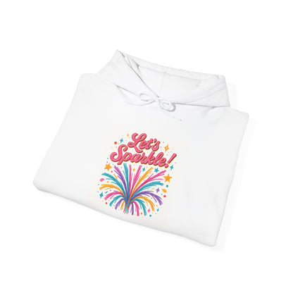 Let's Sparkle Hoodie — Colorful Firework Graphic Hooded Sweatshirt
