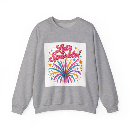 Crewneck Sweatshirt — "Let’s Sparkle!" Colorful Firework Graphic