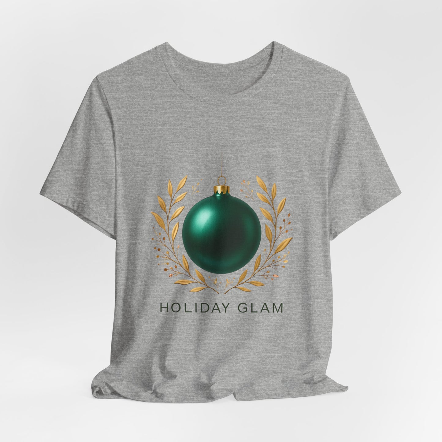 Holiday Glam T‑Shirt — Green Ornament Christmas Tee