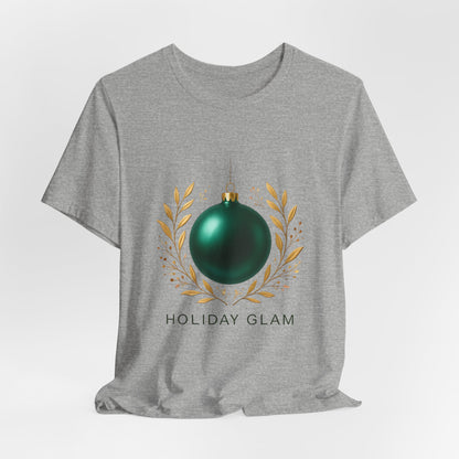 Holiday Glam T‑Shirt — Green Ornament Christmas Tee