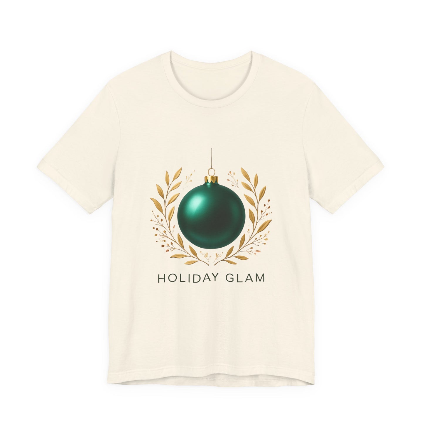 Holiday Glam T‑Shirt — Green Ornament Christmas Tee
