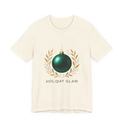 Holiday Glam T‑Shirt — Green Ornament Christmas Tee