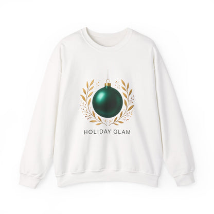 Holiday Glam Sweatshirt — Green Ornament Christmas Crewneck