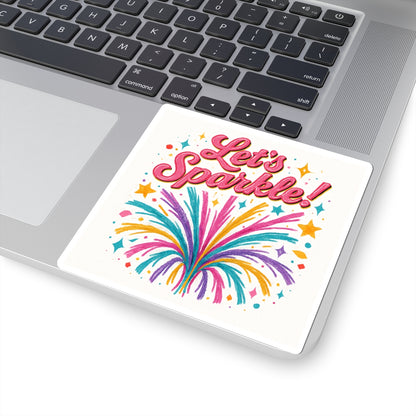 Let's Sparkle! Colorful Fireworks Kiss-Cut Sticker