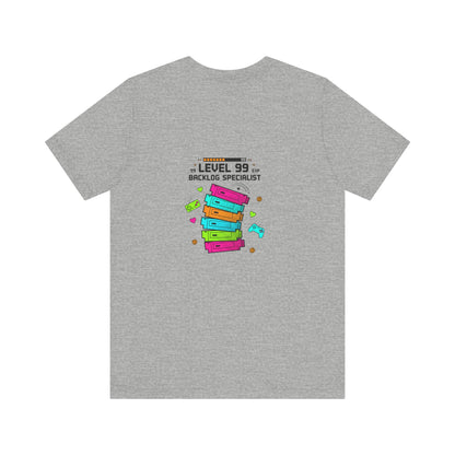 Backlog Specialist T-Shirt — Stack of Books Design