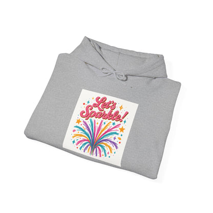 Let's Sparkle Hoodie — Colorful Firework Graphic Hooded Sweatshirt