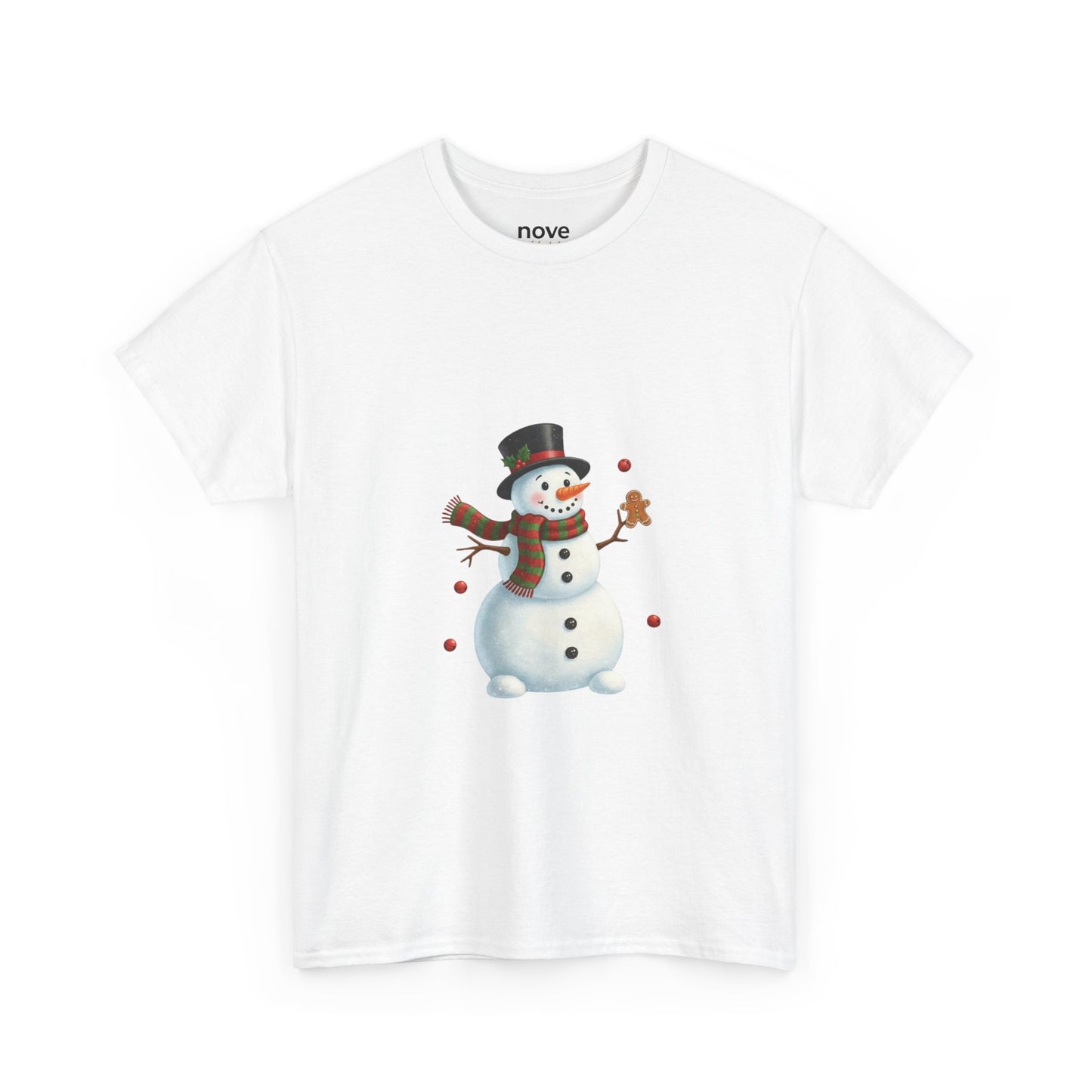Snowman Holiday T-Shirt — Cute Snowman with Gingerbread Cookie Christmas Tee