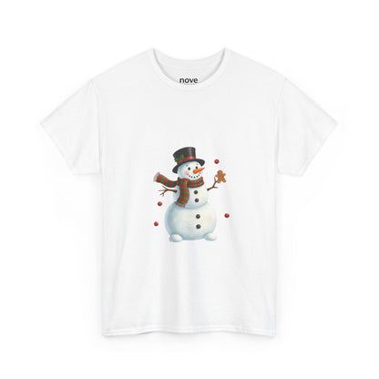 Snowman Holiday T-Shirt — Cute Snowman with Gingerbread Cookie Christmas Tee