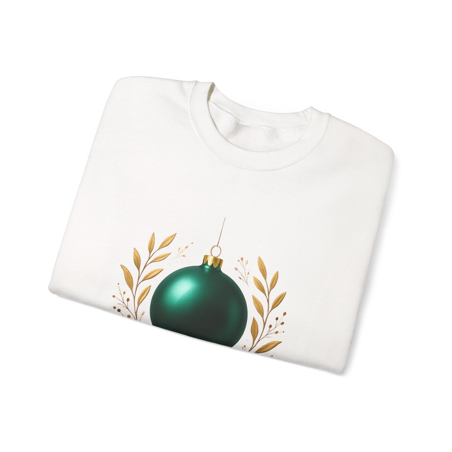 Holiday Glam Sweatshirt — Green Ornament Christmas Crewneck