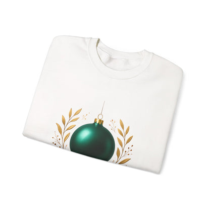 Holiday Glam Sweatshirt — Green Ornament Christmas Crewneck