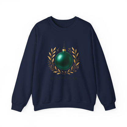 Holiday Glam Sweatshirt — Green Ornament Christmas Crewneck