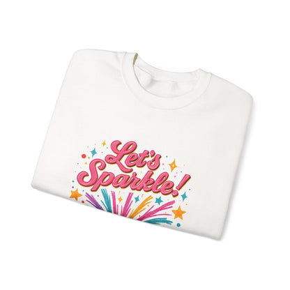 Crewneck Sweatshirt — "Let’s Sparkle!" Colorful Firework Graphic