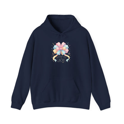 Hoodie — 'Wrap Me in Joy' Pastel Ribbon Holiday Hoodie