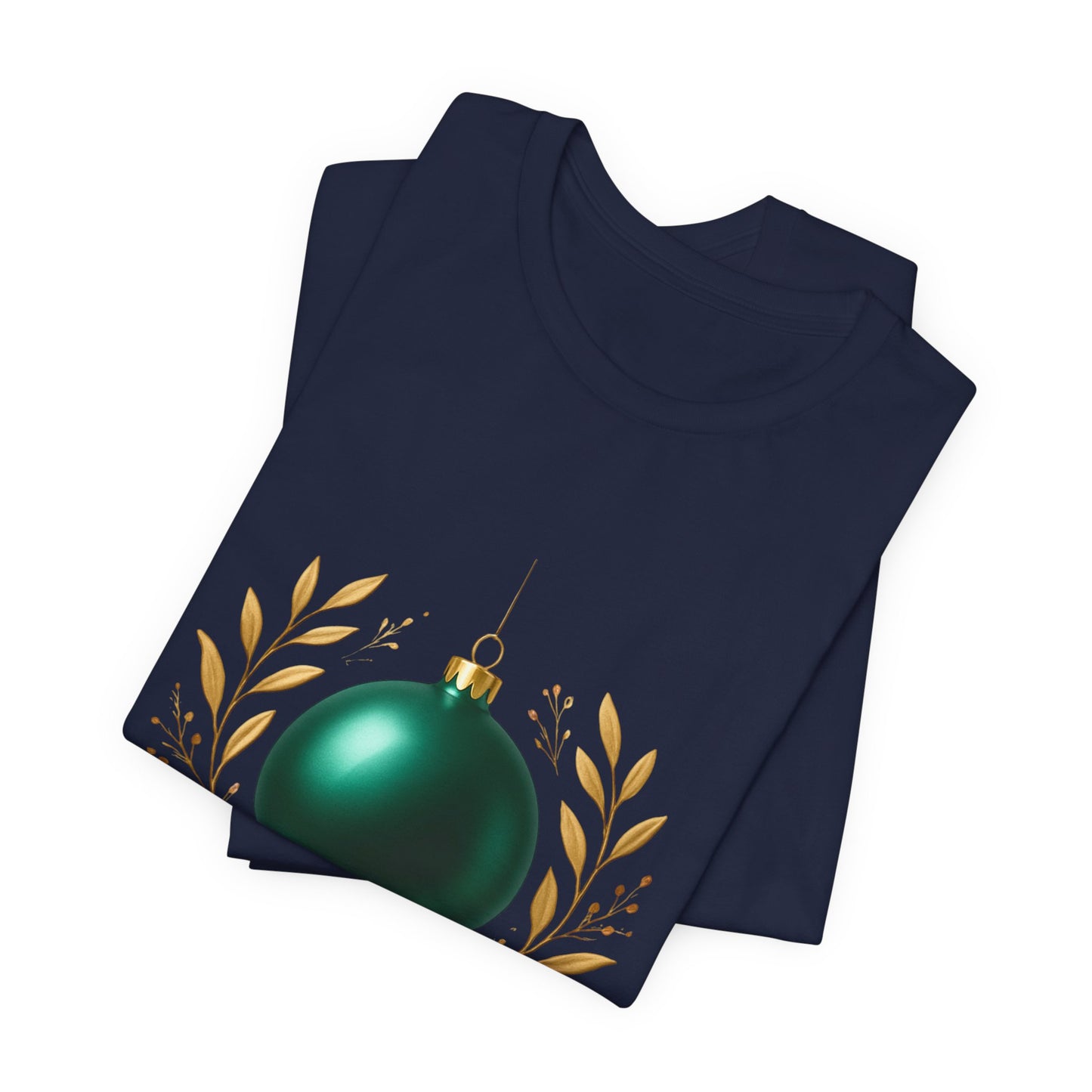 Holiday Glam T‑Shirt — Green Ornament Christmas Tee