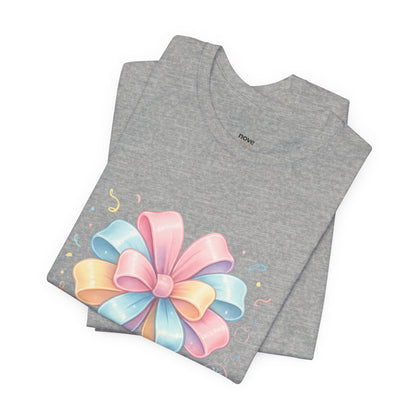 Gift Bow Tee — "Wrap Me in Joy" Holiday Graphic Shirt