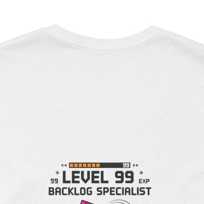 Backlog Specialist T-Shirt — Stack of Books Design