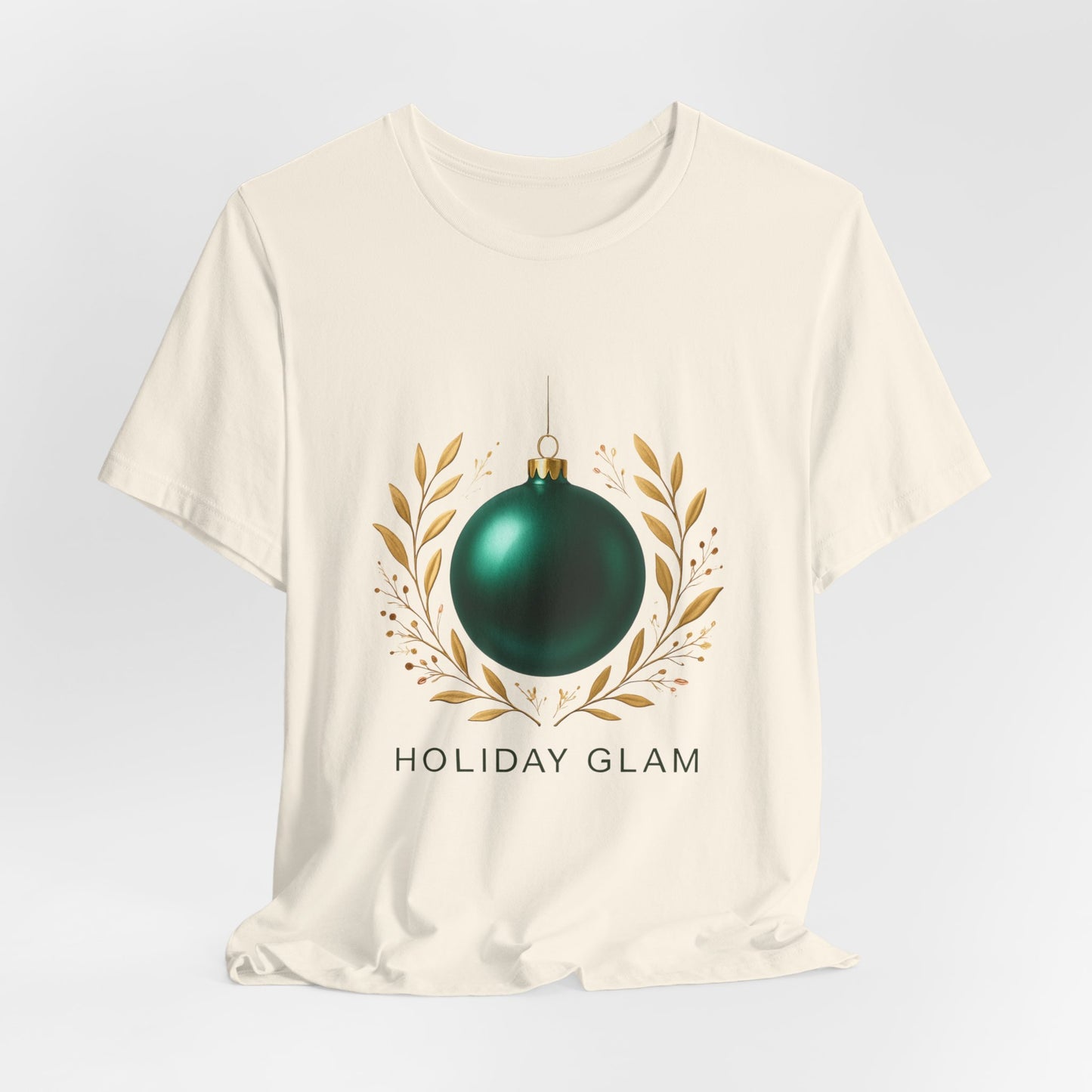 Holiday Glam T‑Shirt — Green Ornament Christmas Tee