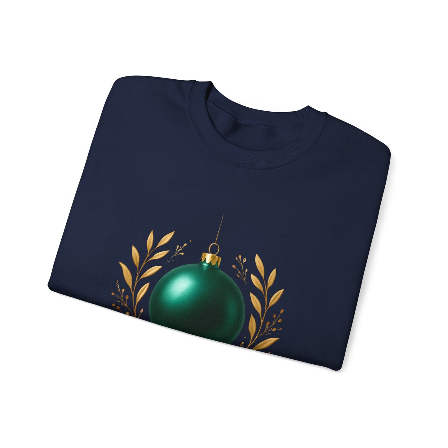Holiday Glam Sweatshirt — Green Ornament Christmas Crewneck