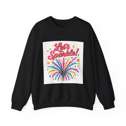 Crewneck Sweatshirt — "Let’s Sparkle!" Colorful Firework Graphic