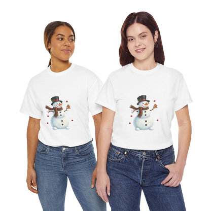 Snowman Holiday T-Shirt — Cute Snowman with Gingerbread Cookie Christmas Tee
