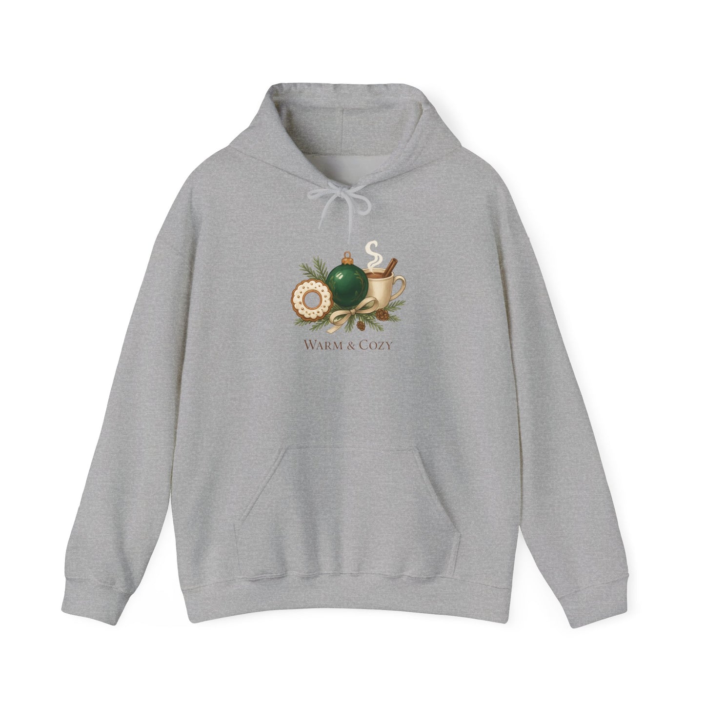 Christmas Tea & Ornament Hoodie — Whimsical Holiday Cozy Sweatshirt
