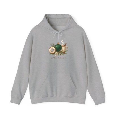 Christmas Tea & Ornament Hoodie — Whimsical Holiday Cozy Sweatshirt