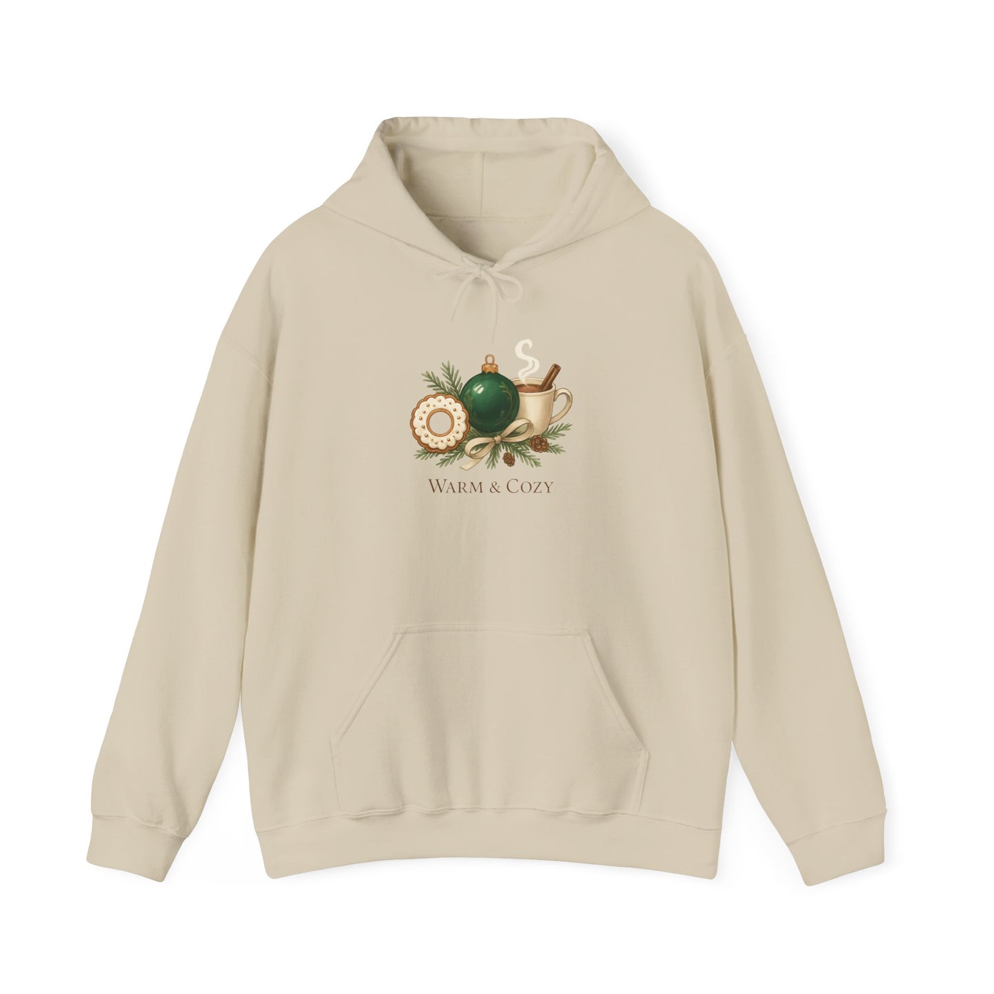 Christmas Tea & Ornament Hoodie — Whimsical Holiday Cozy Sweatshirt