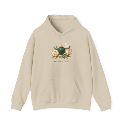 Christmas Tea & Ornament Hoodie — Whimsical Holiday Cozy Sweatshirt