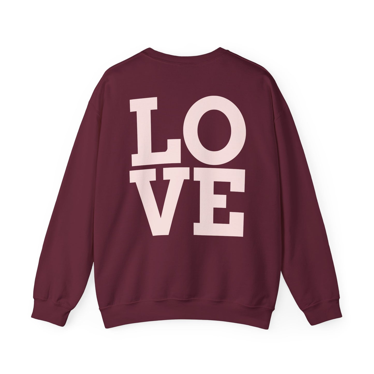 Nove Lifestyle Crewneck Sweatshirt – "LOVE" Back Print, Cozy Casual Pullover