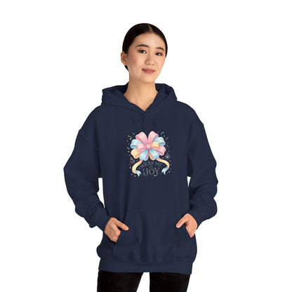 Hoodie — 'Wrap Me in Joy' Pastel Ribbon Holiday Hoodie