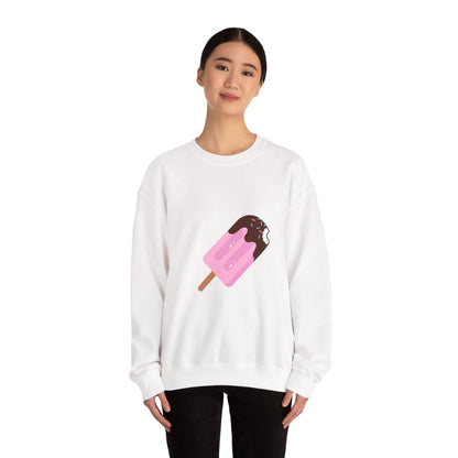 Pink Ice Cream Popsicle Sweatshirt — Cute Dessert Graphic Crewneck