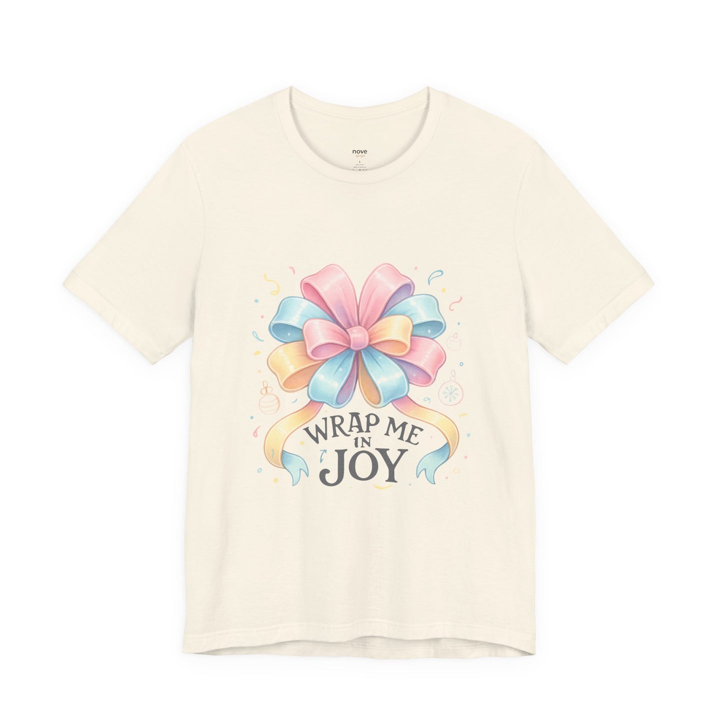 Gift Bow Tee — "Wrap Me in Joy" Holiday Graphic Shirt