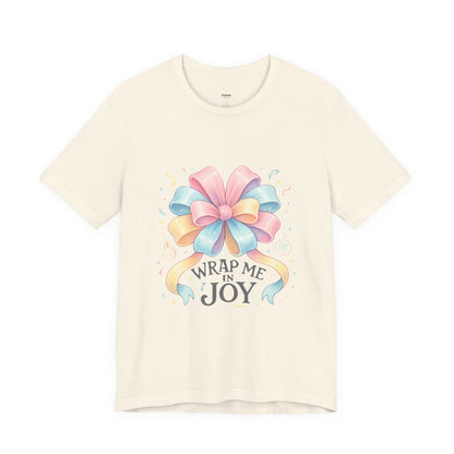 Gift Bow Tee — "Wrap Me in Joy" Holiday Graphic Shirt