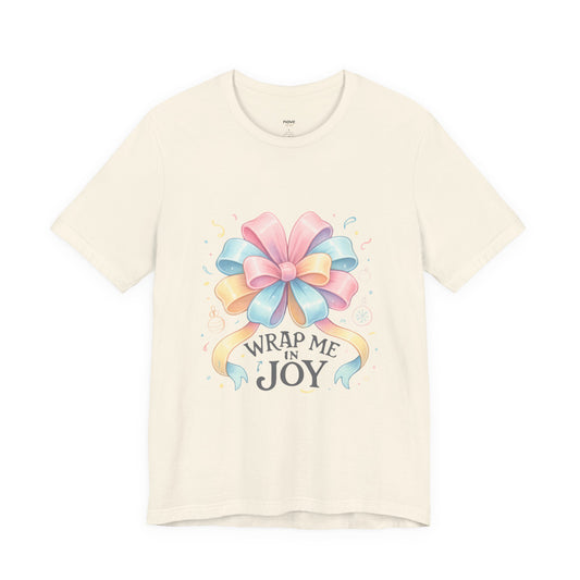 Gift Bow Tee — "Wrap Me in Joy" Holiday Graphic Shirt