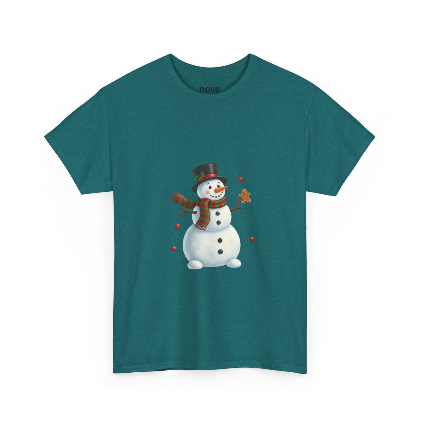 Snowman Holiday T-Shirt — Cute Snowman with Gingerbread Cookie Christmas Tee